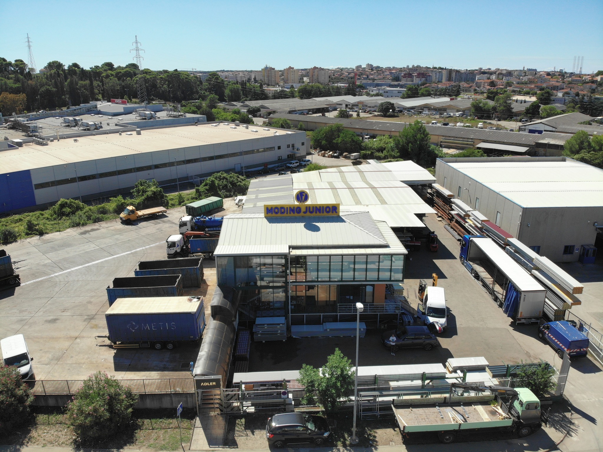 Moding Junior - pogled iz zraka na pogon za proizvodnju čeličnih konstrukcija